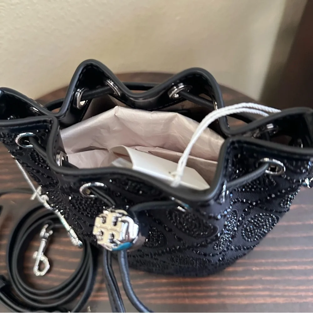 Tory Burch Mini T Monogram Hotfix Bucket Bag - Picture 13 of 13